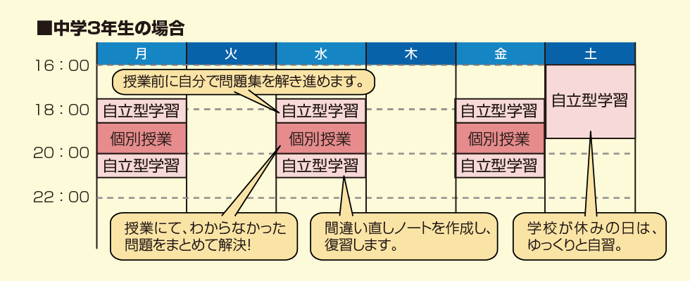 学習スケジュール例(中3)